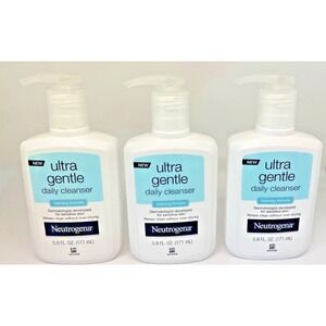 3ct Neutrogena Ultra Gentle Daily Cleanser Foaming Formula Hypoallergenic 5.8 oz